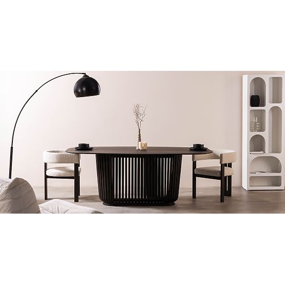 Dining Table with Slats Araia Black Ash