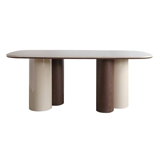 Dining Table Zorin 200 cm, Light Beige/Marble