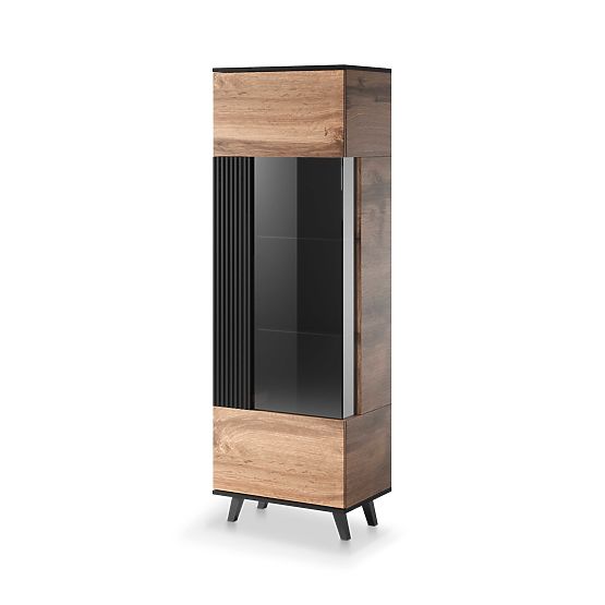 Display Cabinet RANDOM W-1 - Wotan Oak/Black