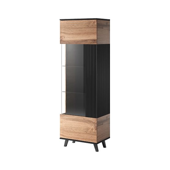 Display Cabinet RANDOM W-1 - Wotan Oak/Black