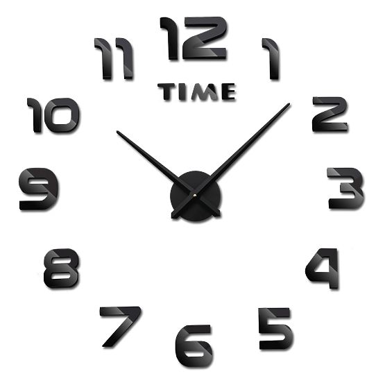 DIY Wall Clock NEPRI 65 - 130 cm - Black 3D