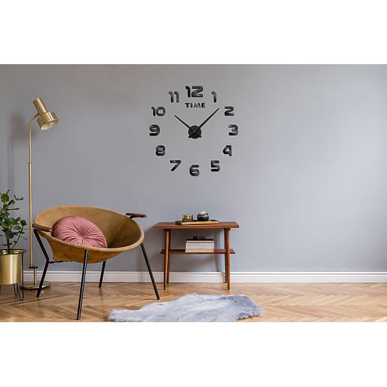 DIY Wall Clock NEPRI 65 - 130 cm - Black 3D