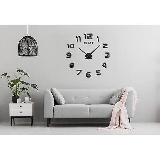 DIY Wall Clock NEPRI 65 - 130 cm - Black 3D