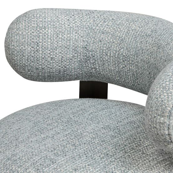 Dolce Relaxation Chair, Rounded Shapes, Blue-Beige/Walnut