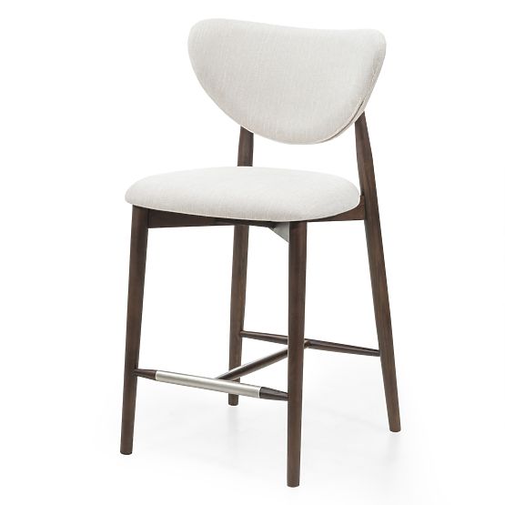 Domenico Bar Stool Beige/Walnut