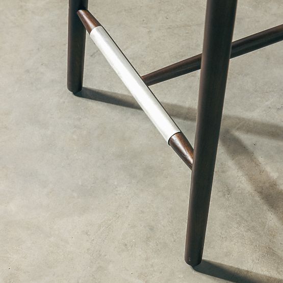 Domenico Bar Stool Beige/Walnut