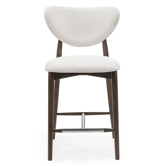 Domenico Bar Stool Beige/Walnut