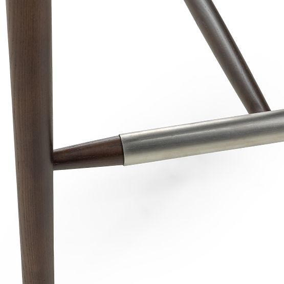 Domenico Bar Stool Beige/Walnut
