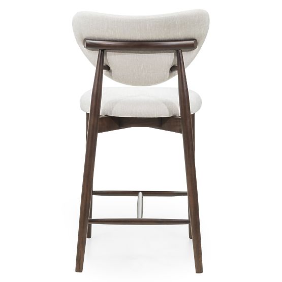 Domenico Bar Stool Beige/Walnut