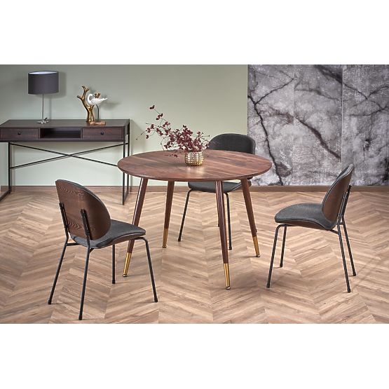 DOMENICO Table Top - Walnut, Legs - Walnut / Gold (2p=1pc)