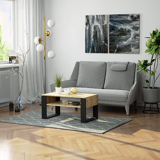 DOMI COFFEE TABLE ARTISAN OAK / BLACK