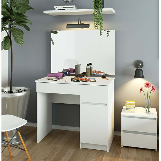 DRESSING TABLE WITH MIRROR CLP P-2/SL 900x600 RIGHT PK WHITE