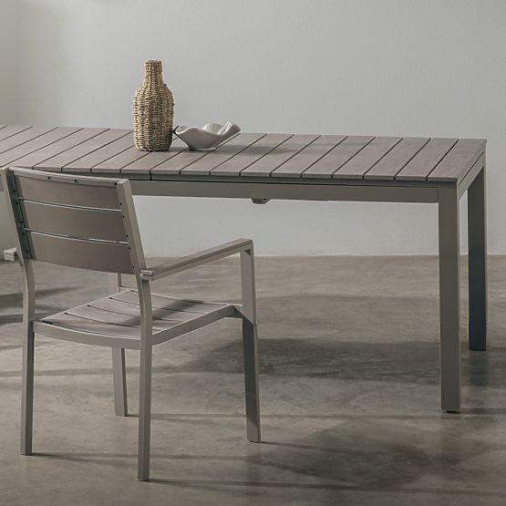 Drillo Garden Chair Aluminum, Beige-Grey, Polywood