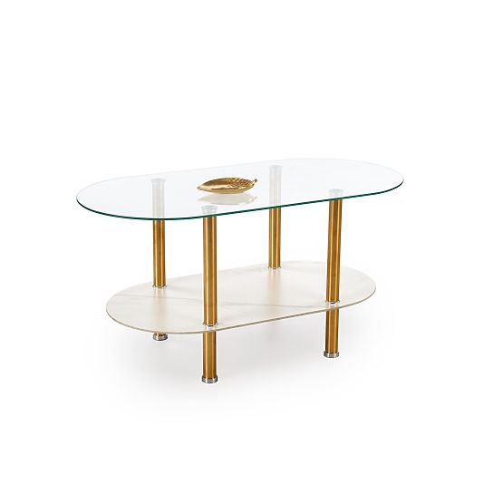 DUCAT Coffee Table, White Marble / Transparent / Gold (2p=1pcs)