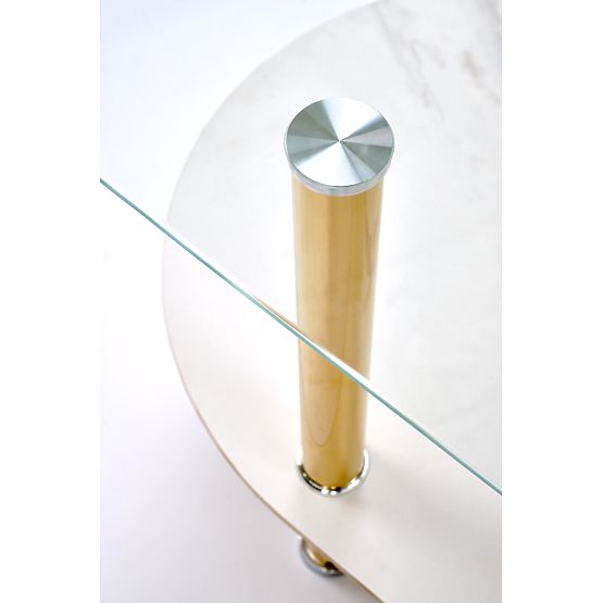 DUCAT Coffee Table, White Marble / Transparent / Gold (2p=1pcs)