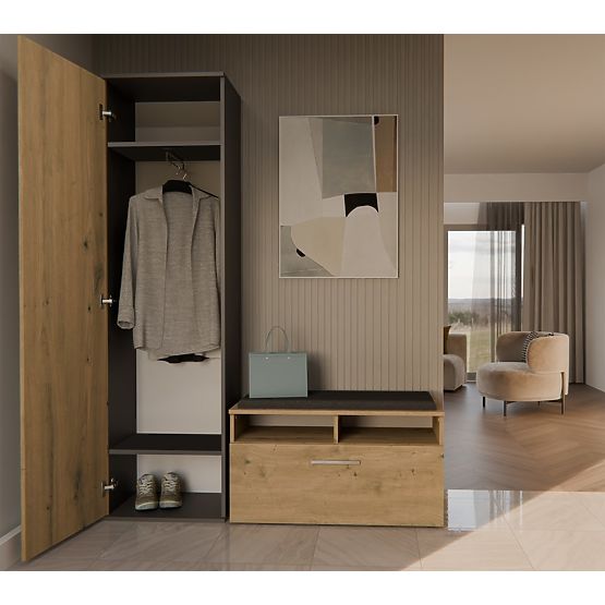 DUO ANTHRACITE ARTISAN OAK WARDROBE