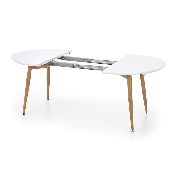 EDWARD Extendable Table Honey Oak / White; Legs: Honey Oak (2p=1pc)