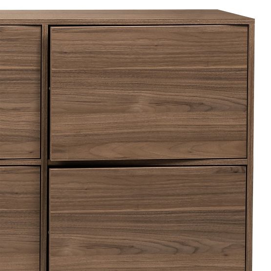 Eight-Door Japandi Sideboard in Royal Walnut