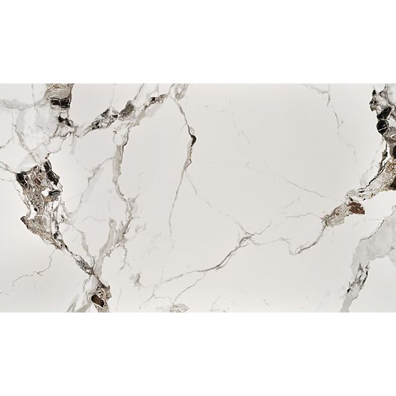 EMILIO 140 Table Top - White Marble, Legs - Black (2p=1pc)
