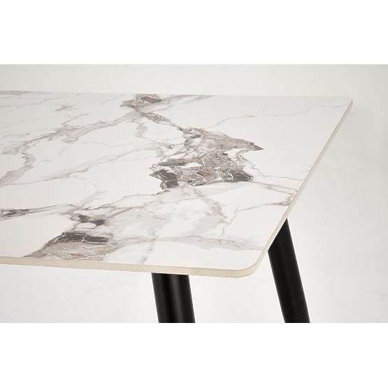 EMILIO 140 Table Top - White Marble, Legs - Black (2p=1pc)