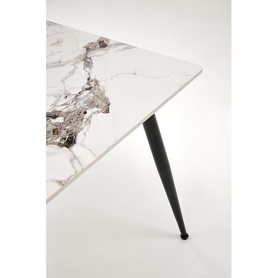 EMILIO 140 Table Top - White Marble, Legs - Black (2p=1pc)