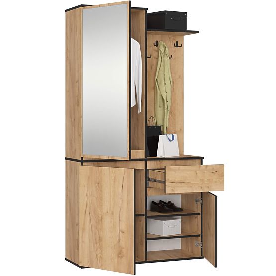 ENTRO PK CRAFT OAK HALLWAY SET