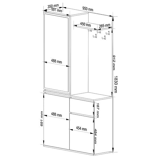 ENTRO PK HALLWAY SET GRAPHITE GRAY