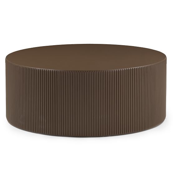 Ermanno Coffee Table, 90 cm, Mocha, Grooved