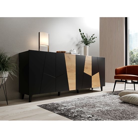 ETNA Dresser Black Matte/ Black Matte/ Craft Oak