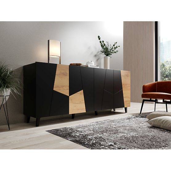 ETNA Dresser Black Matte/ Black Matte/ Craft Oak