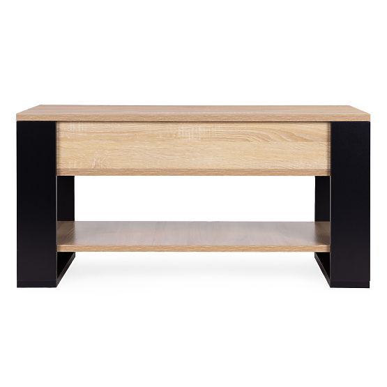 Extendable Coffee Table with Lift-Top 90 cm Storage Shelf Sonoma Oak ModernHome