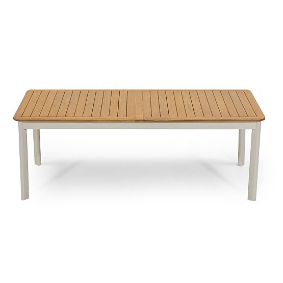 Extendable Garden Table Porticato 211-300 cm Acacia Wood FSC, Teak Look, Light Beige