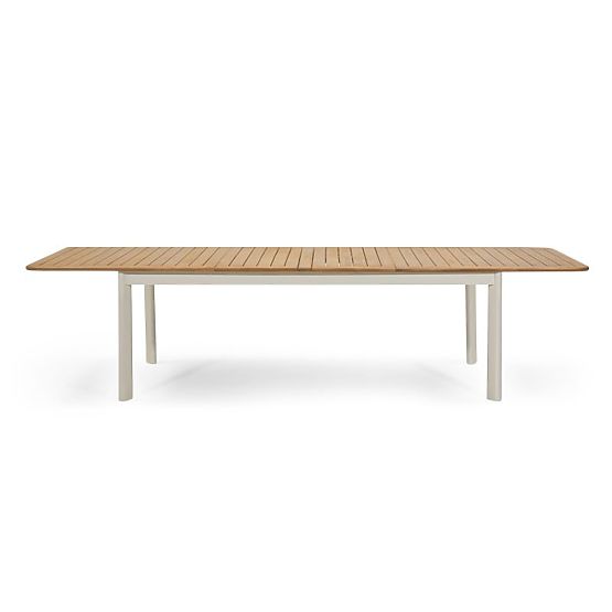Extendable Garden Table Porticato 211-300 cm Acacia Wood FSC, Teak Look, Light Beige