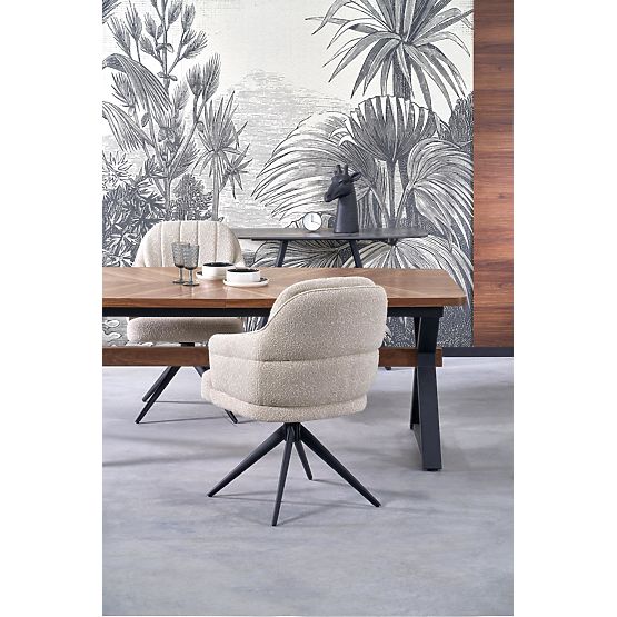 Extendable Table BARON, Walnut/Black (2p=1pc)