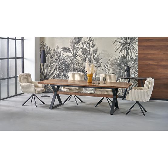 Extendable Table BARON, Walnut/Black (2p=1pc)