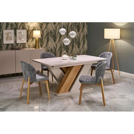 Extendable Table BRANDON 160-200/90 cm Cashmere/Cremona Oak (2p=1pc)