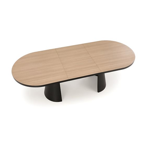 Extendable Table GIACOMO, Top - Natural, Leg - Black (2p=1pc)