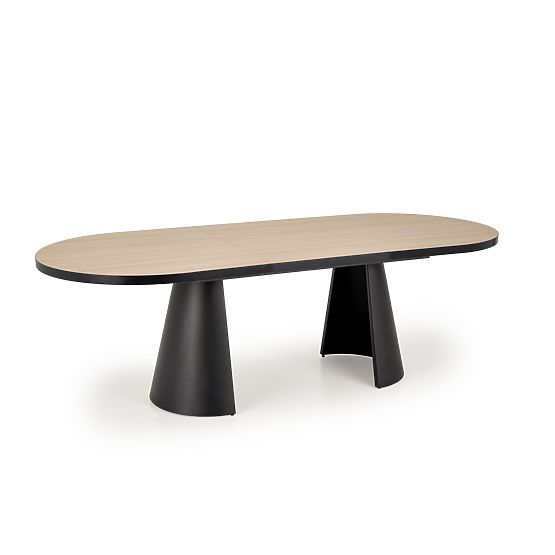 Extendable Table GIACOMO, Top - Natural, Leg - Black (2p=1pc)