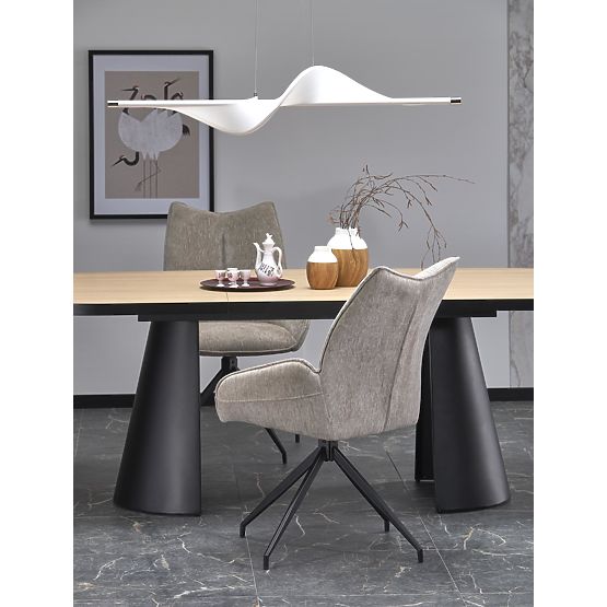 Extendable Table GIACOMO, Top - Natural, Leg - Black (2p=1pc)
