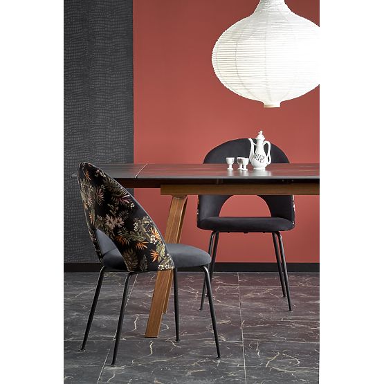 Extendable Table LOZANO, Black Marble / Walnut (2p=1pc)