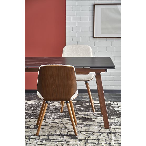 Extendable Table LOZANO, Black Marble / Walnut (2p=1pc)