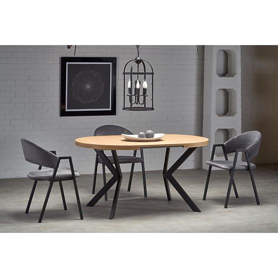 Extendable Table PERONI Golden Oak - Black