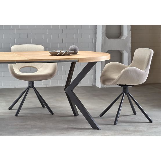 Extendable Table PERONI Golden Oak - Black