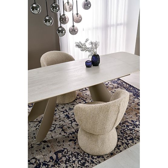 Extendable Table SALIX, Travertine / Cashmere (2p=1pc)