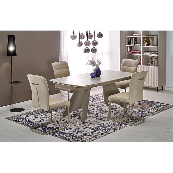 Extendable Table SALIX, Travertine / Cashmere (2p=1pc)