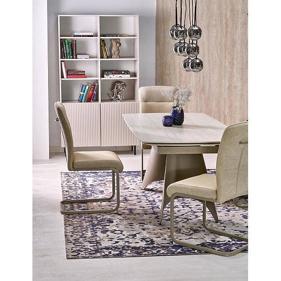 Extendable Table SALIX, Travertine / Cashmere (2p=1pc)