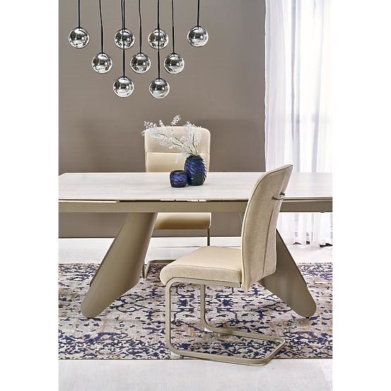 Extendable Table SALIX, Travertine / Cashmere (2p=1pc)