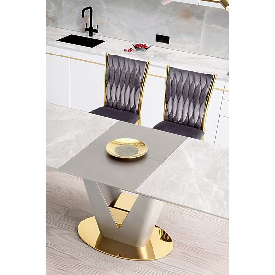 Extendable Table VALENTINO Light Gray/Gold