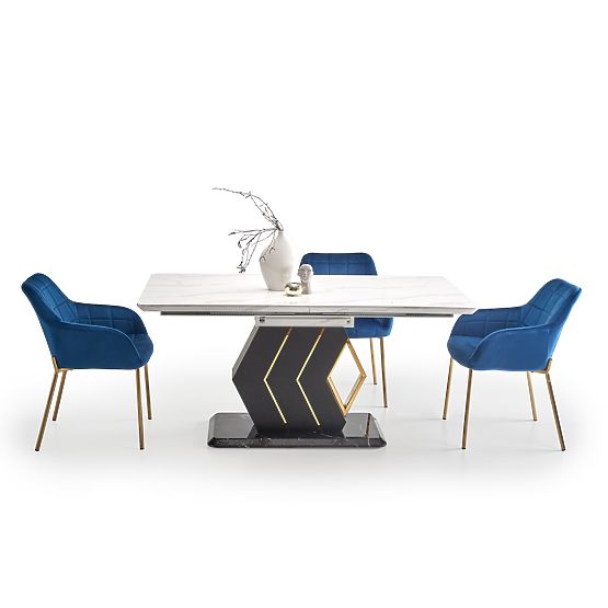 Extendable Table VALENTINO Light Gray/Gold