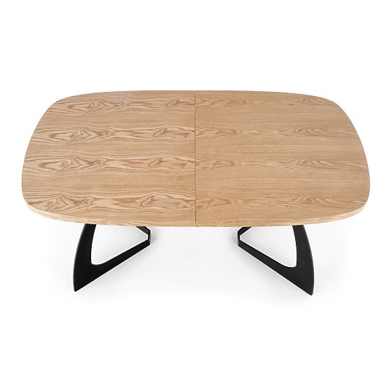 Extendable Table VELDON, Top - Natural Oak, Legs - Black (2p=1pc)